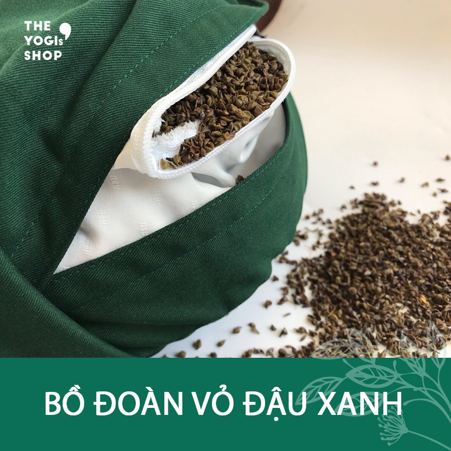 Bồ Đoàn 30cm [Đệm thiền] Vỏ Đậu Xanh - The Yogis' Shop - Đường kính 30cm, cao 9cm. Hỗ trợ Nâng Đỡ Phần Cơ, Xương Chậu và Xương Đùi, Giảm Căng Cơ và Giúp Lưu Thông Máu