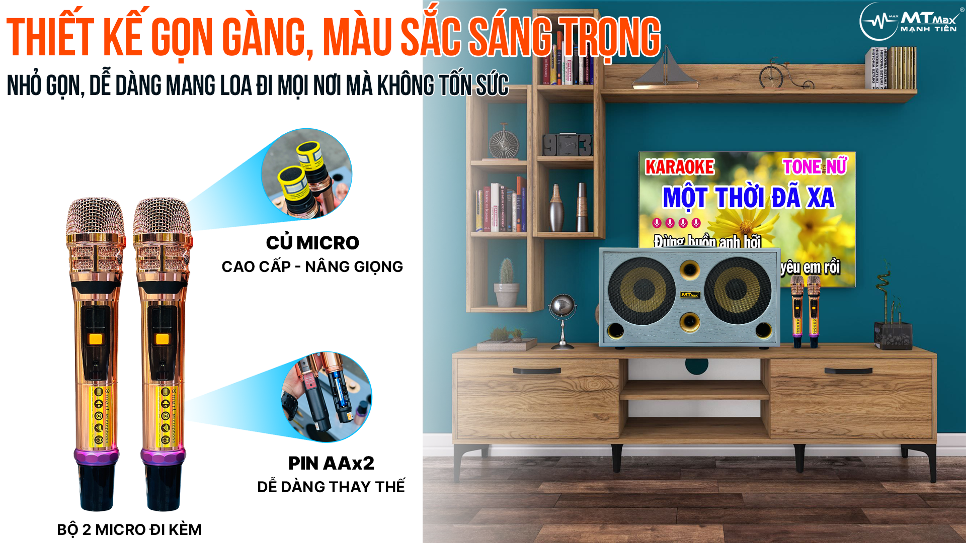 [ Tặng Kèm 2 Micro Không Dây ] Siêu Phẩm Loa Xách Tay MTMAX DK25 Pro Chính Hãng - Hệ Thống 6 Loa 3 Đường Tiếng Bass, Trung, Treble, Công Suất Khủng 400W, Âm Thanh Đa Hướng,  Bảo Hành 12 Tháng, Hàng Chính Hãng