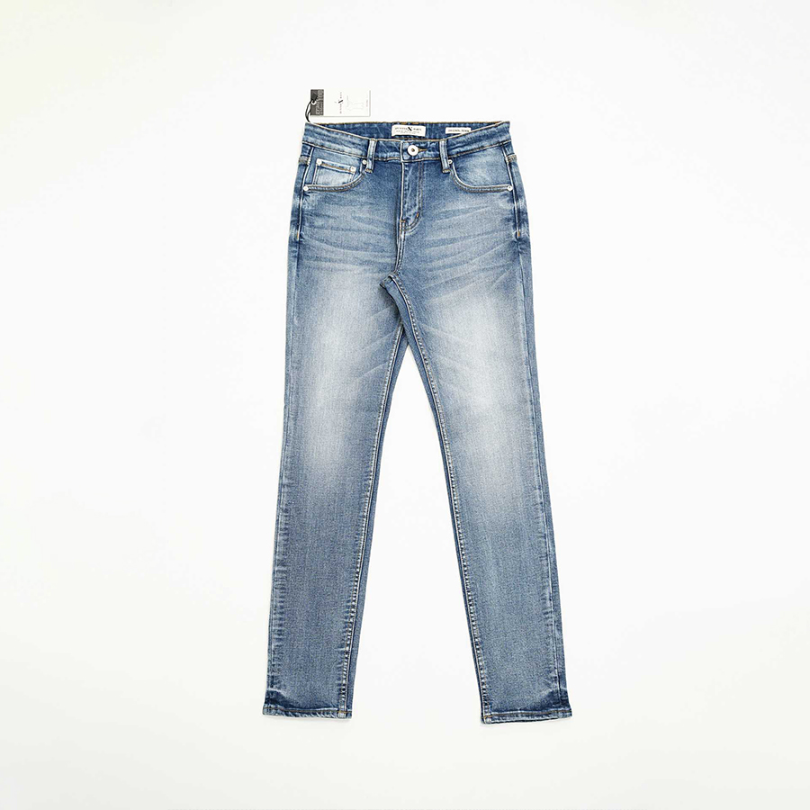 Quần Jeans Nam Cao Cấp HUNETR X-RAYS Form Slimfit Thun Màu Xanh Căn Bản D34