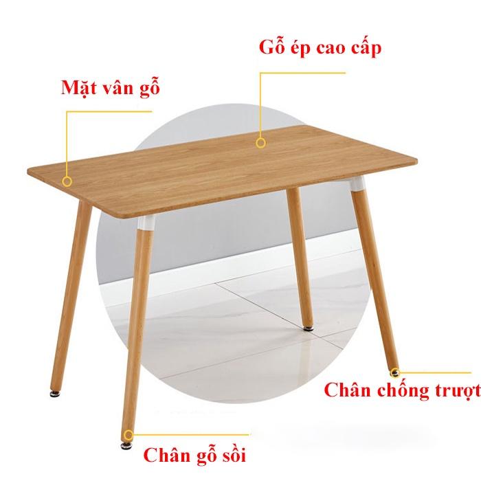 Bàn làm việc bàn ăn, bàn học gỗ phong cách hiện đại, chân bàn gỗ sồi