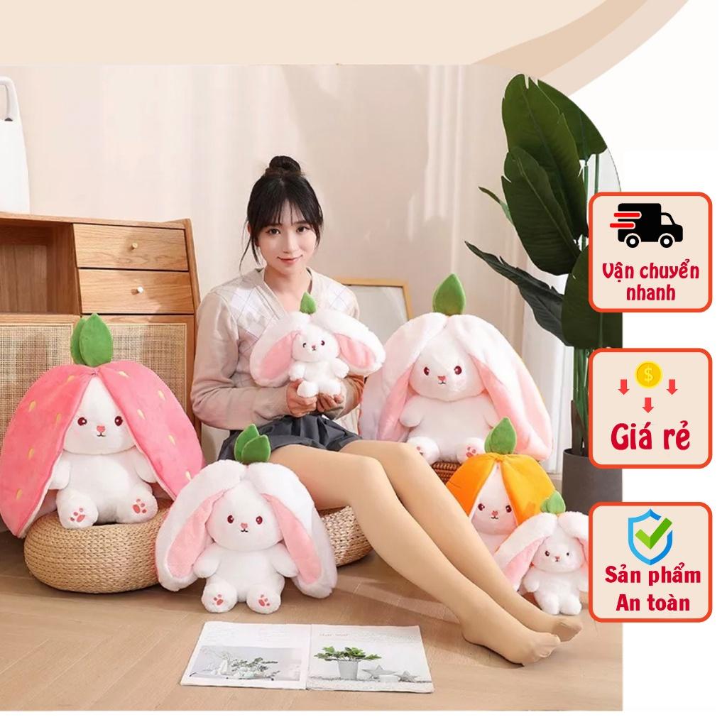 Thỏ dâu! Gấu Bông con thỏ Cosplay 2 Màu - Bunny Bông Cao Cấp Gấu Bông Thú Nhồi Bông Hình Thỏ dâu Và Thỏ Cà Rốt