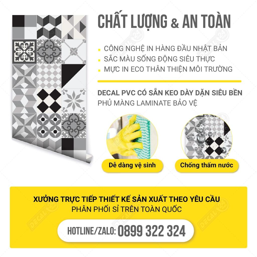 Decal Gạch Bông Siêu Đẹp Decal24h, Sắc Màu Hoa Văn Cổ Điển, Chất liệu Đài Loan, Đa Dạng về Mẫu Mã Hàng Cao Cấp
