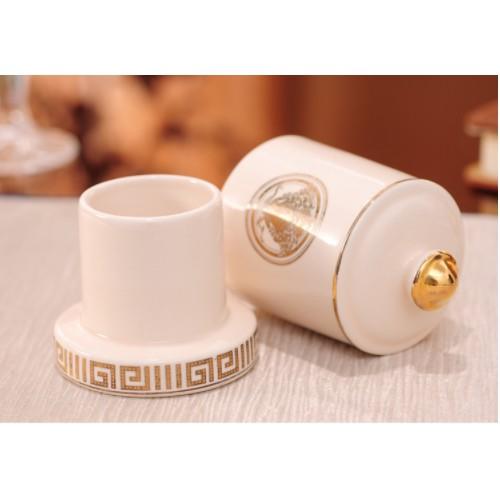 Ống đựng tăm hình ngôi nhà nấm mang phong cách tân cổ điển sang trọng CB02-OT- Chất liệu sứ cao cấp.