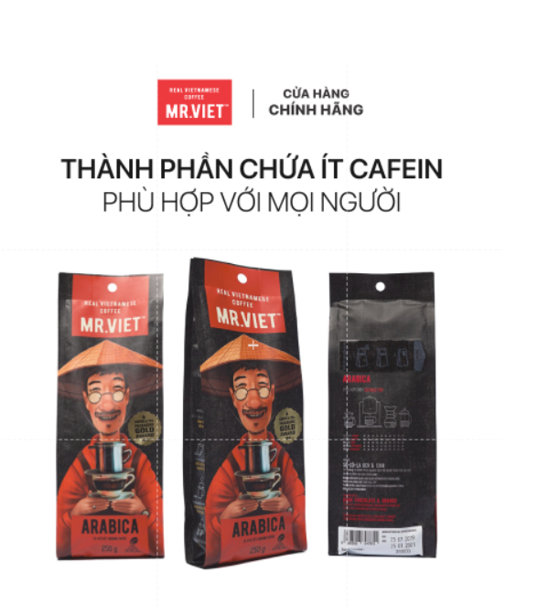  Arabica - Cà Phê Rang Xay Mr Viet Túi 250g
