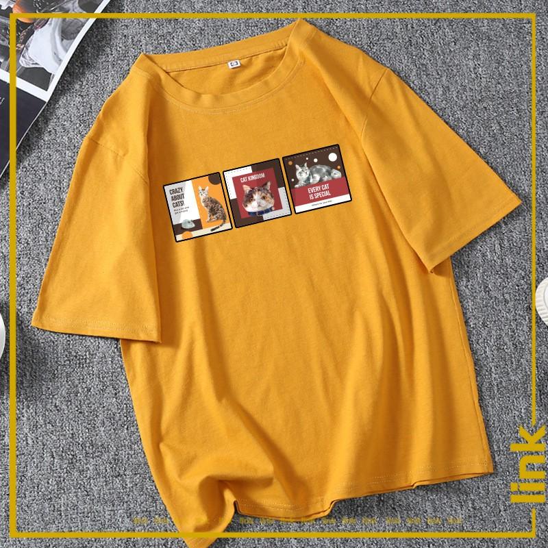 Áo thun tay lỡ CAT DREAM cute trước ngực unisex
