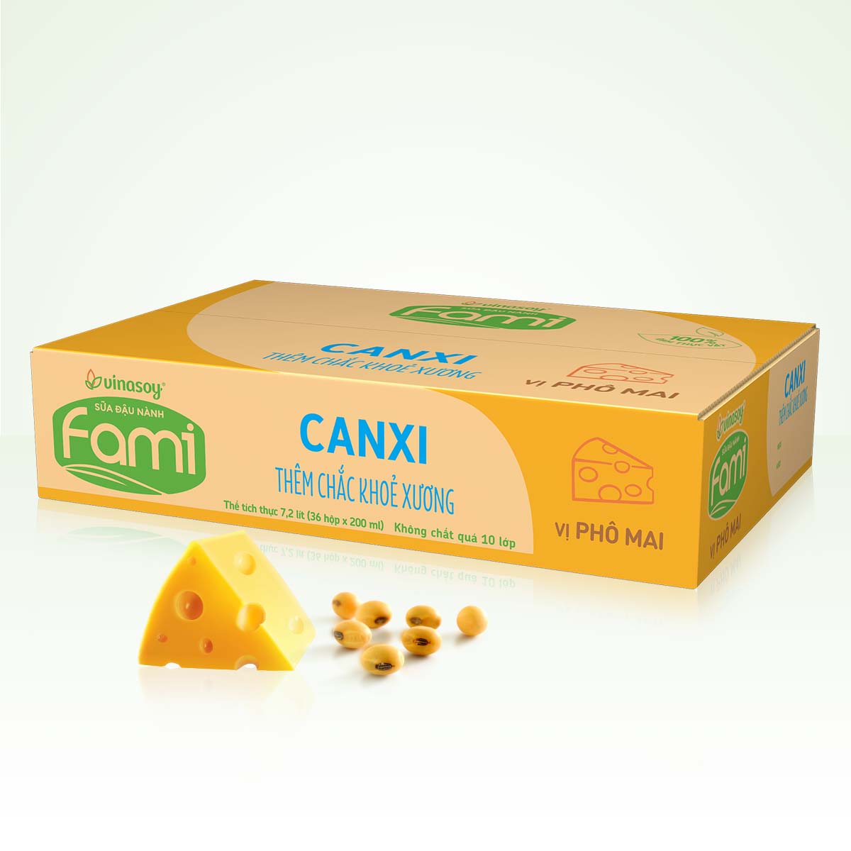 Thùng Sữa đậu nành Fami Canxi vị Phô Mai