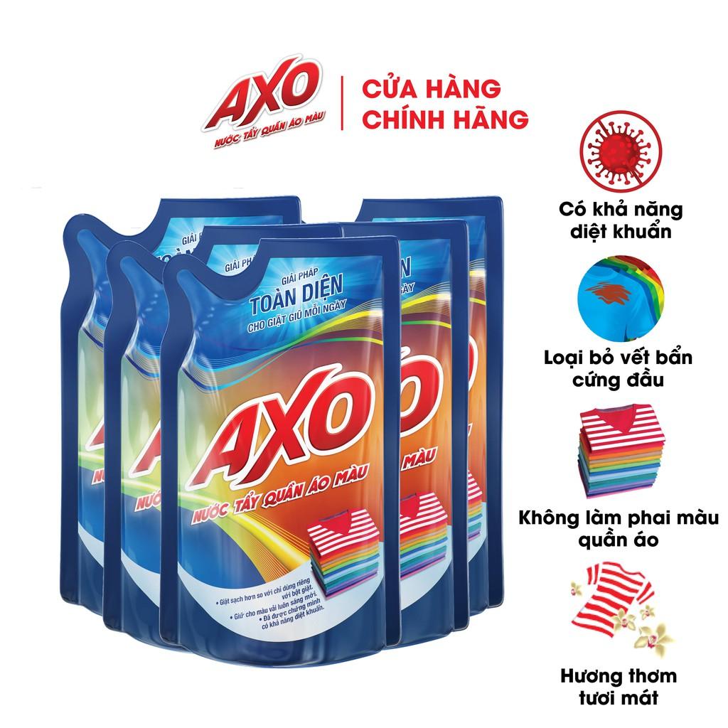 Combo 5 Nước Tẩy Quần Áo Màu AXO Hương Tươi Mát Túi 400ML