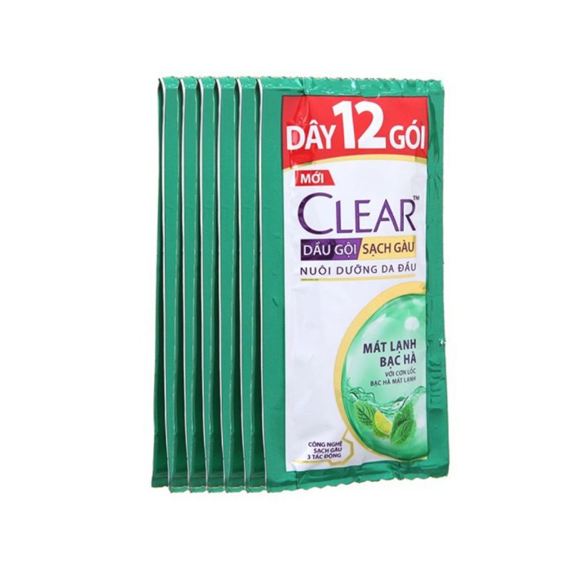 Dầu gội Clear bạc hà dây 10 gói x 6G