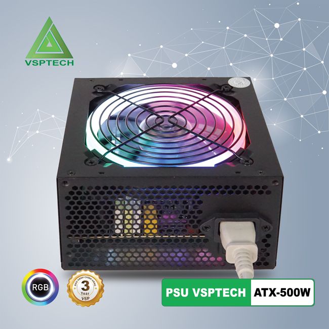 Nguồn VSPTECH ATX-500W LED - JL - HÀNG CHÍNH HÃNG