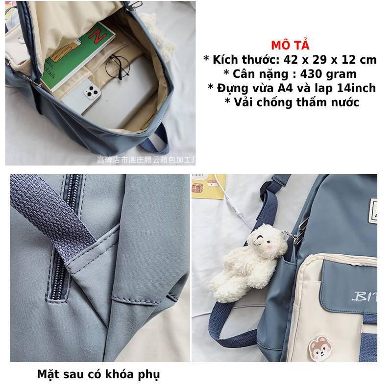 Balo nữ đẹp đi học thời trang ulzzang chống nước cao cấp giá rẻ dễ thương tặng kèm sticker cá tính BL 14