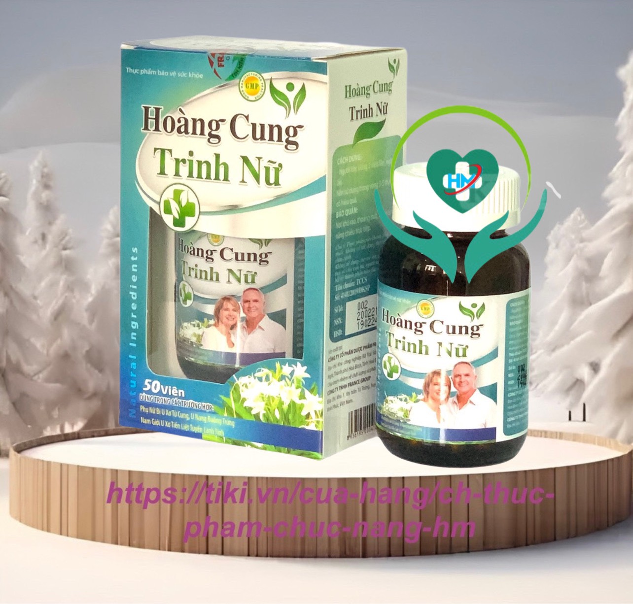 ￼HOÀNG CUNG TRINH NỮ - Hộp 50 Viên - Phụ Nữ Bị U Nang , U Xơ Tử Cung, Nam giới U Xơ Tiền Liệt Tuyến, Vinaphar