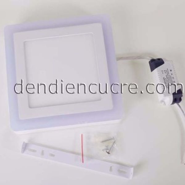Đèn led âm trần 6+3W viền xanh dương