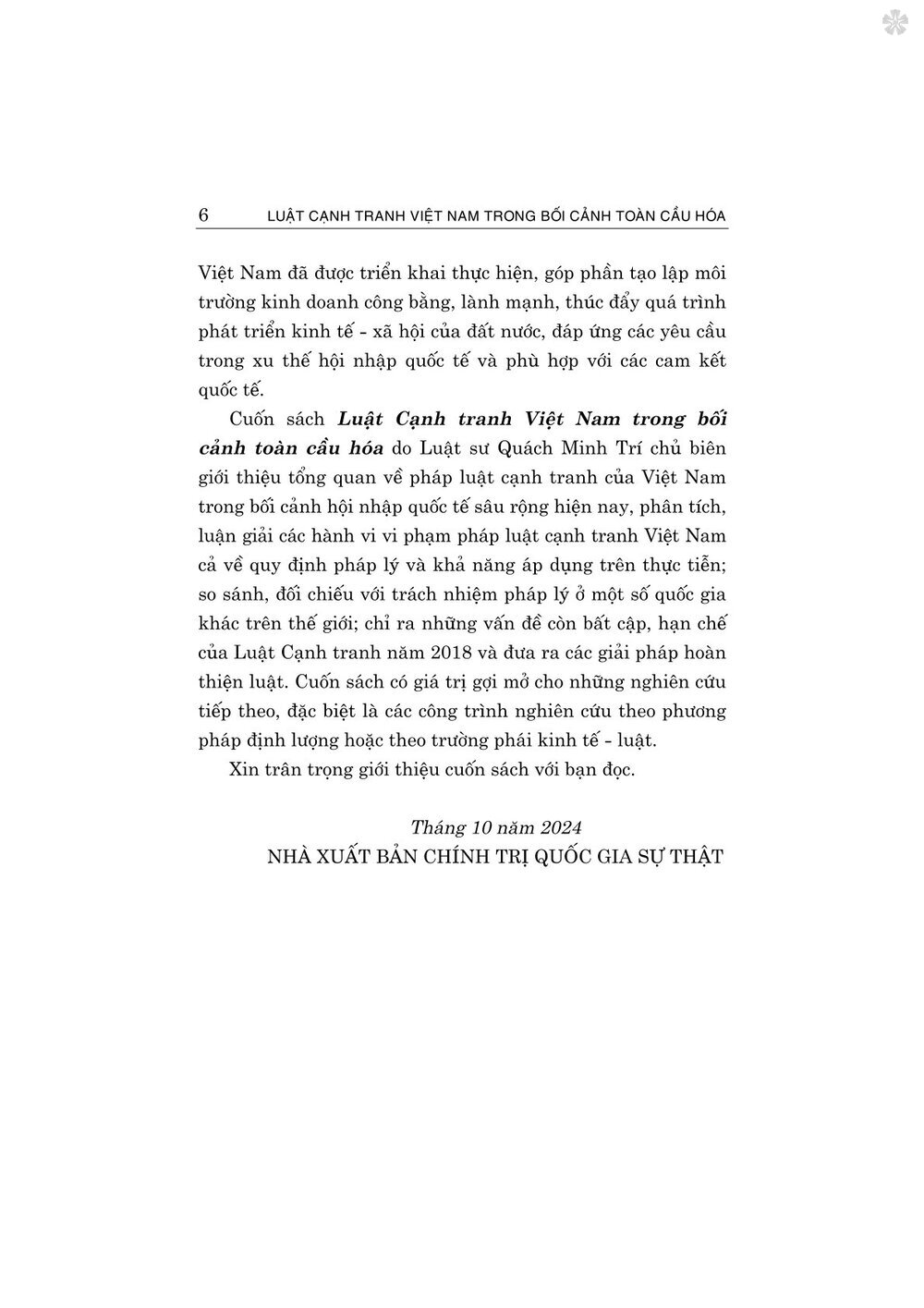 Luật cạnh tranh Việt Nam trong bối cảnh toàn cầu - bản in 2024