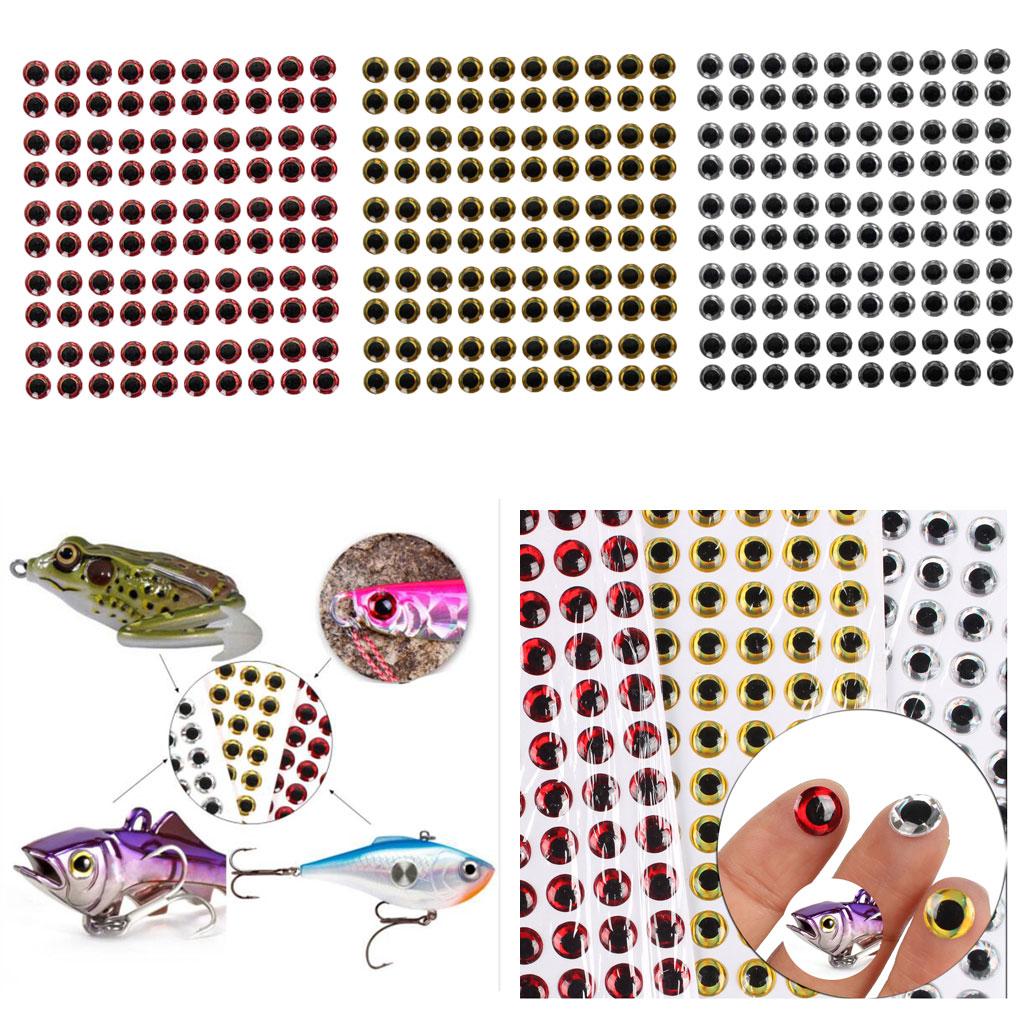 100pcs 6mm Fishing Lure Eyes 3D Holographic Eye Fly Tying Jigs Crafts Red