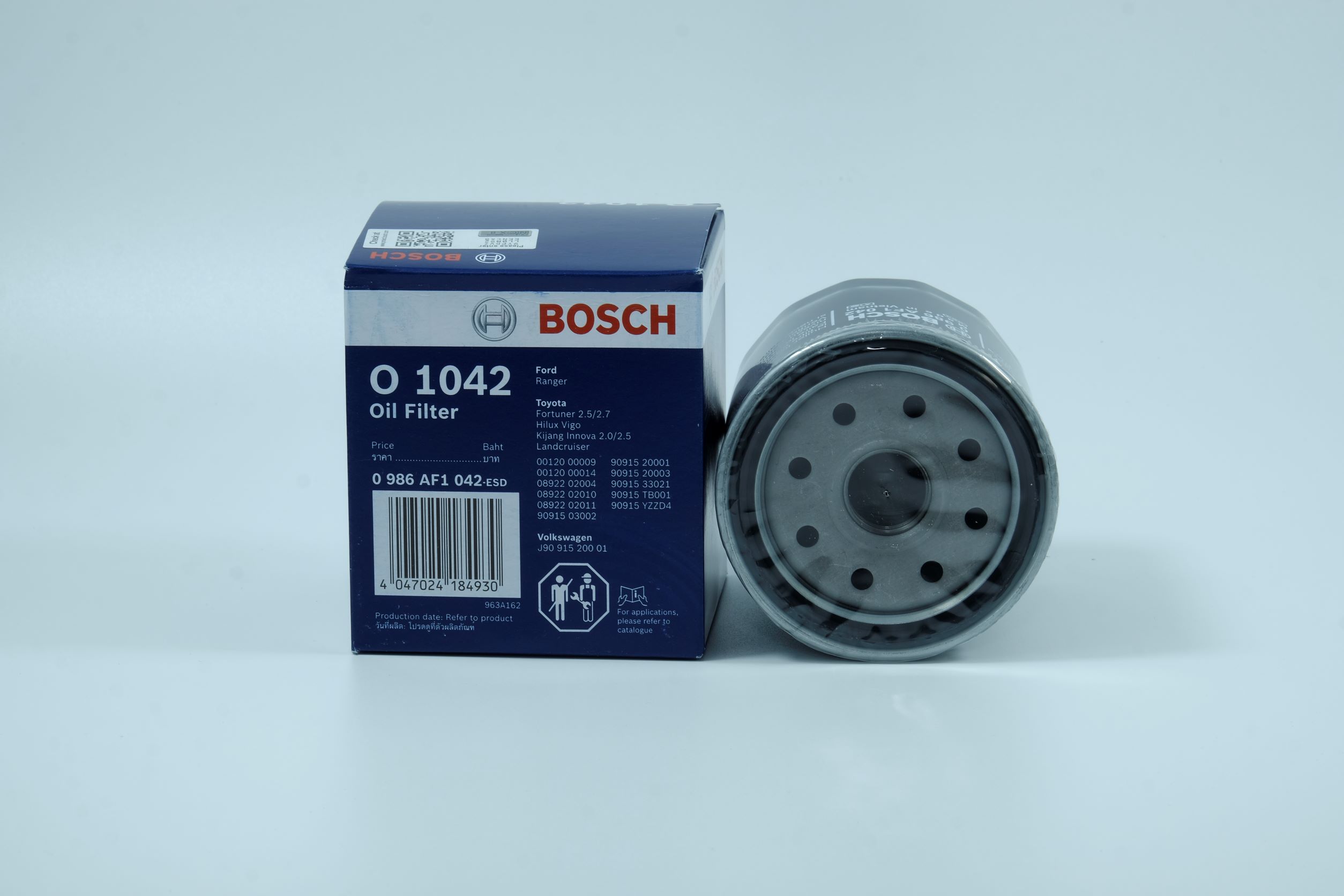 Lọc nhớt  Bosch O1042 cho xe TOYOTA-Innova, Camry3.0V, Land Cruiser, Fortuner, SUZ-Grand Vitara, Swift, MAZDA 3, Ford Ranger.. Hibushop