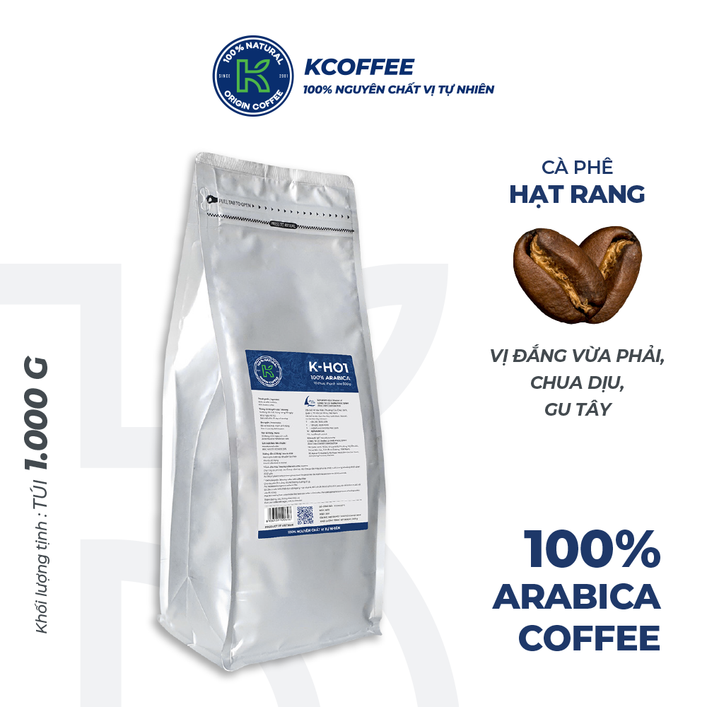 Cà phê hạt rang K-HO1 K Coffee 100% Arabica nguyên chất cà phê đậm vị (1Kg/Túi)