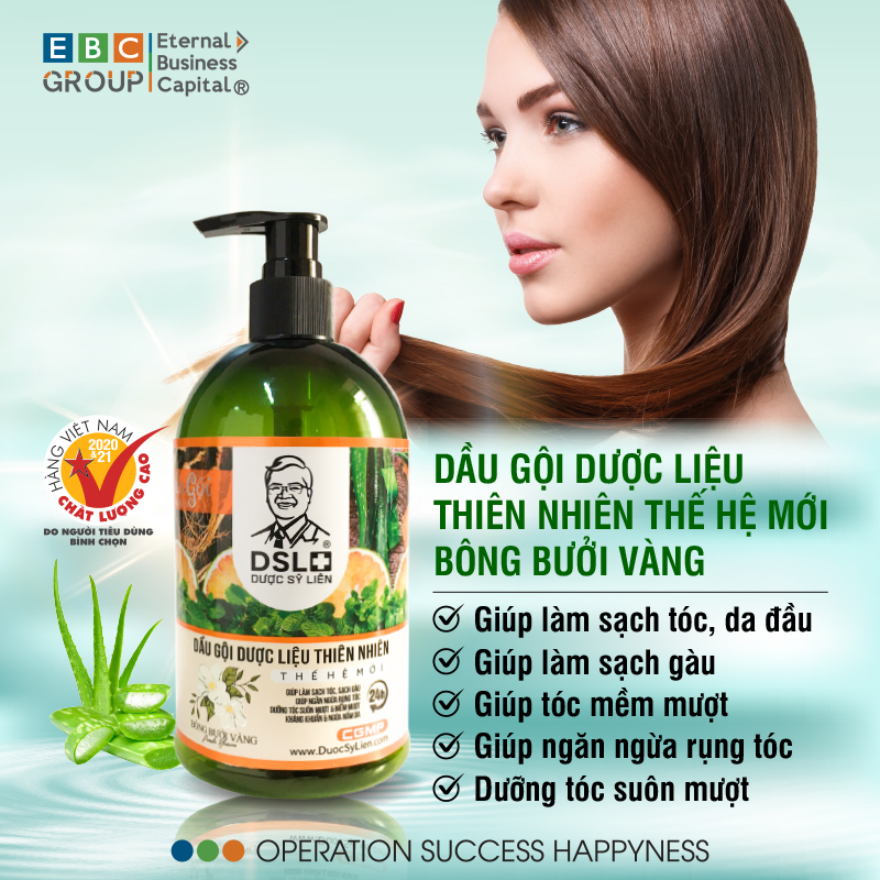 [DSL]Dầu gội ngừa rụng tóc, mượt tóc, sạch gàu, dược liệu thiên nhiên thế hệ mới - Bông bưởi vàng (500g)