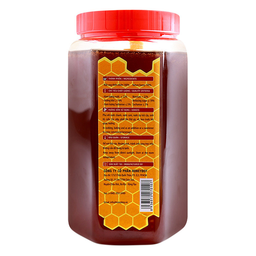 Combo Mật Ong Thiên Nhiên Honeyboy (1kg) + Mật Ong Sữa Chúa Honeyboy (500ml)