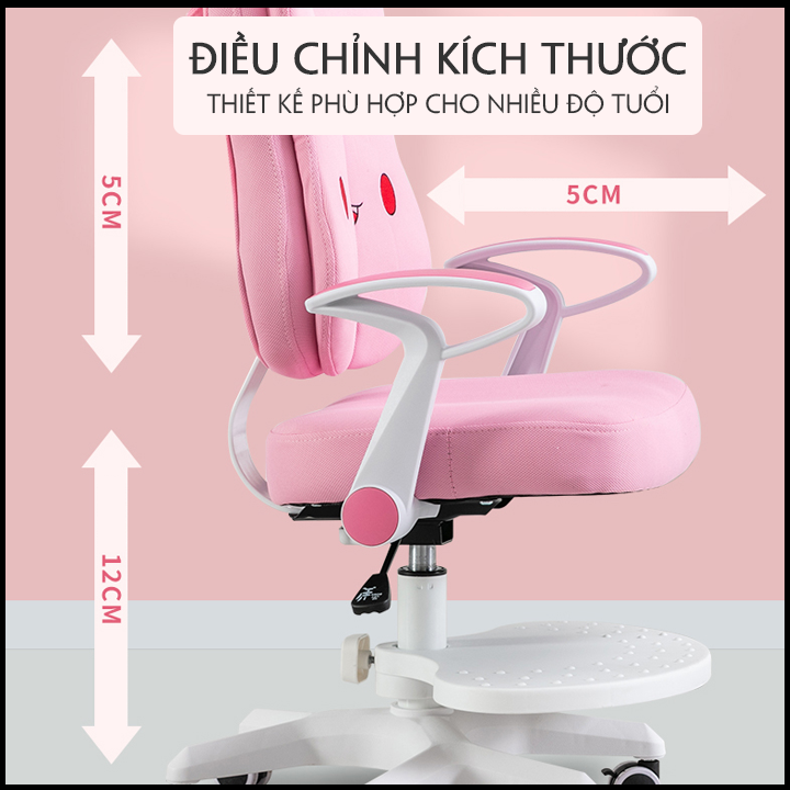 Ghế Học Sinh Chống Gù Chống Cận Có Đai Bảo Vệ Cột Sống. Có Gác Chân Tùy Chỉnh Độ Cao Thấp Ghế. Ghế Chống Gù Chống Cận