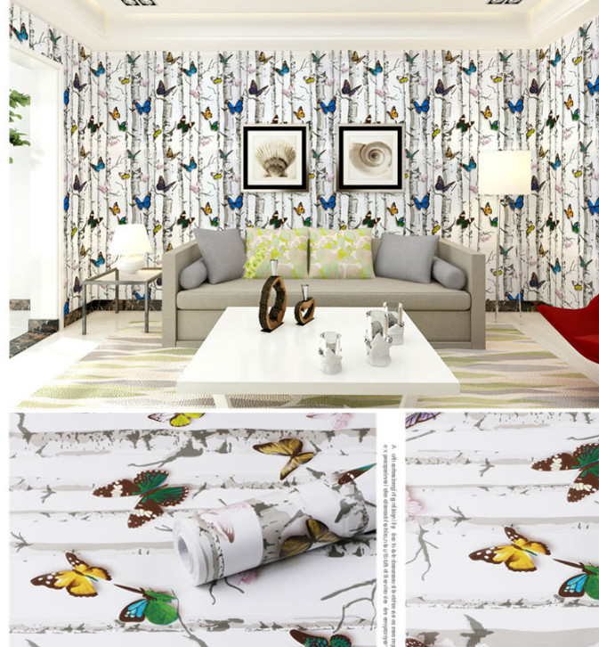 GIẤY DÁN TƯỜNG KHỔ 45CM X10M RỘNG MẨU BƯƠM BƯỚM