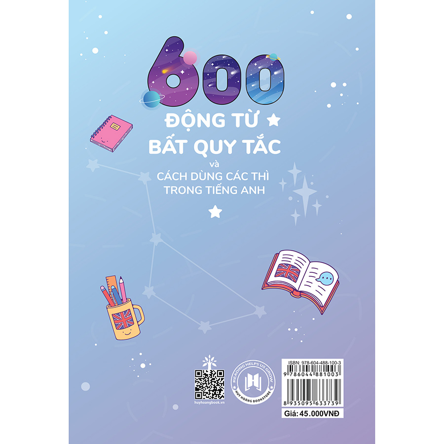 600 động từ bất quy tắc và cách dùng các thì trong tiếng Anh