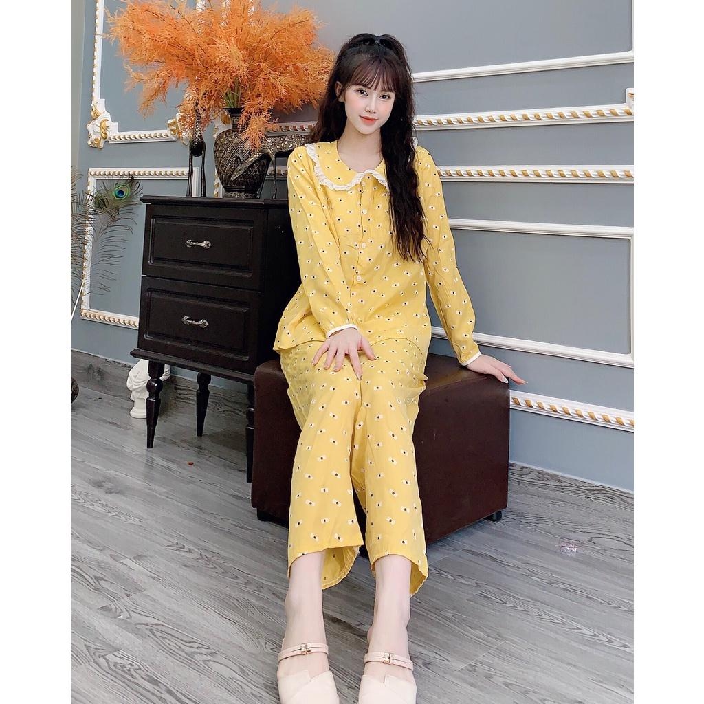 Bộ đồ bầu dài tay M410 chất đũi hoa cao cấp freesize từ 45 đến 70kg