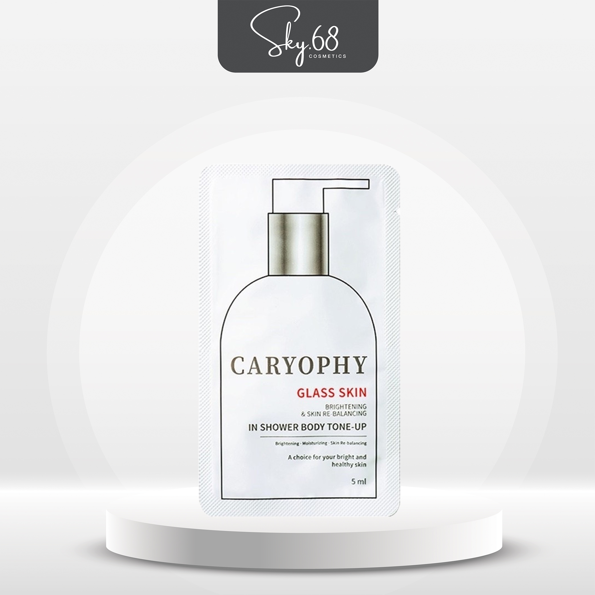Kem Dưỡng Ẩm Trắng Da 3 in 1 Glass skin in Shower Body Tone up Caryophy 5ml