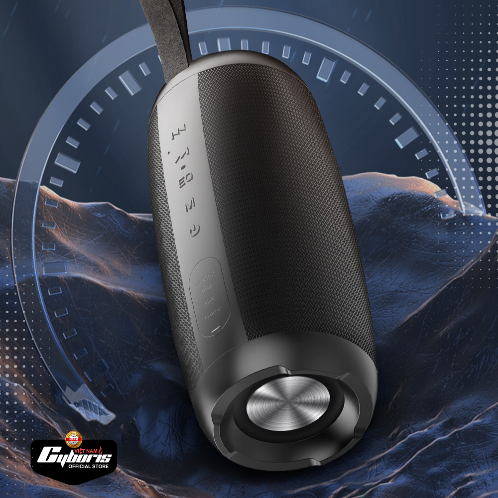 Loa Nghe Nhạc Bluetooth Cyboris V9 Pro,  Loa siêu Bass, Công suất 50W, Chống nước IPX6, Pin 6600mAh. Hàng Chính Hãng