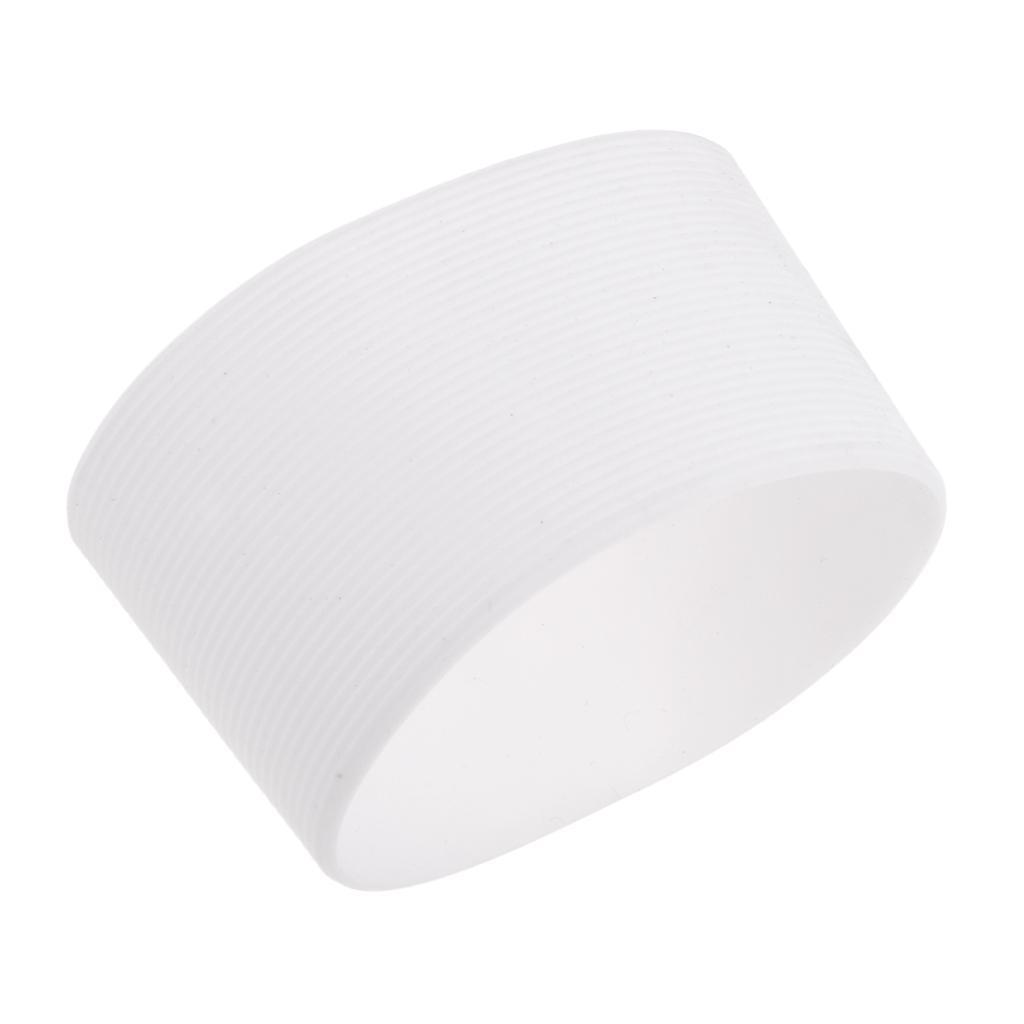 Silicone Sleeve for Sports Water Cup Glass Bottles , White Color