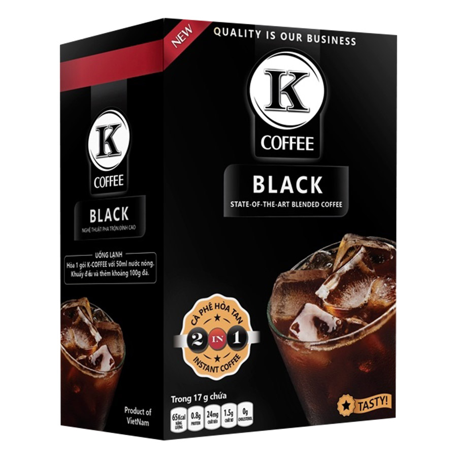 Cà Phê Hòa Tan K-Coffee Black 2in1 (255g / Hộp)