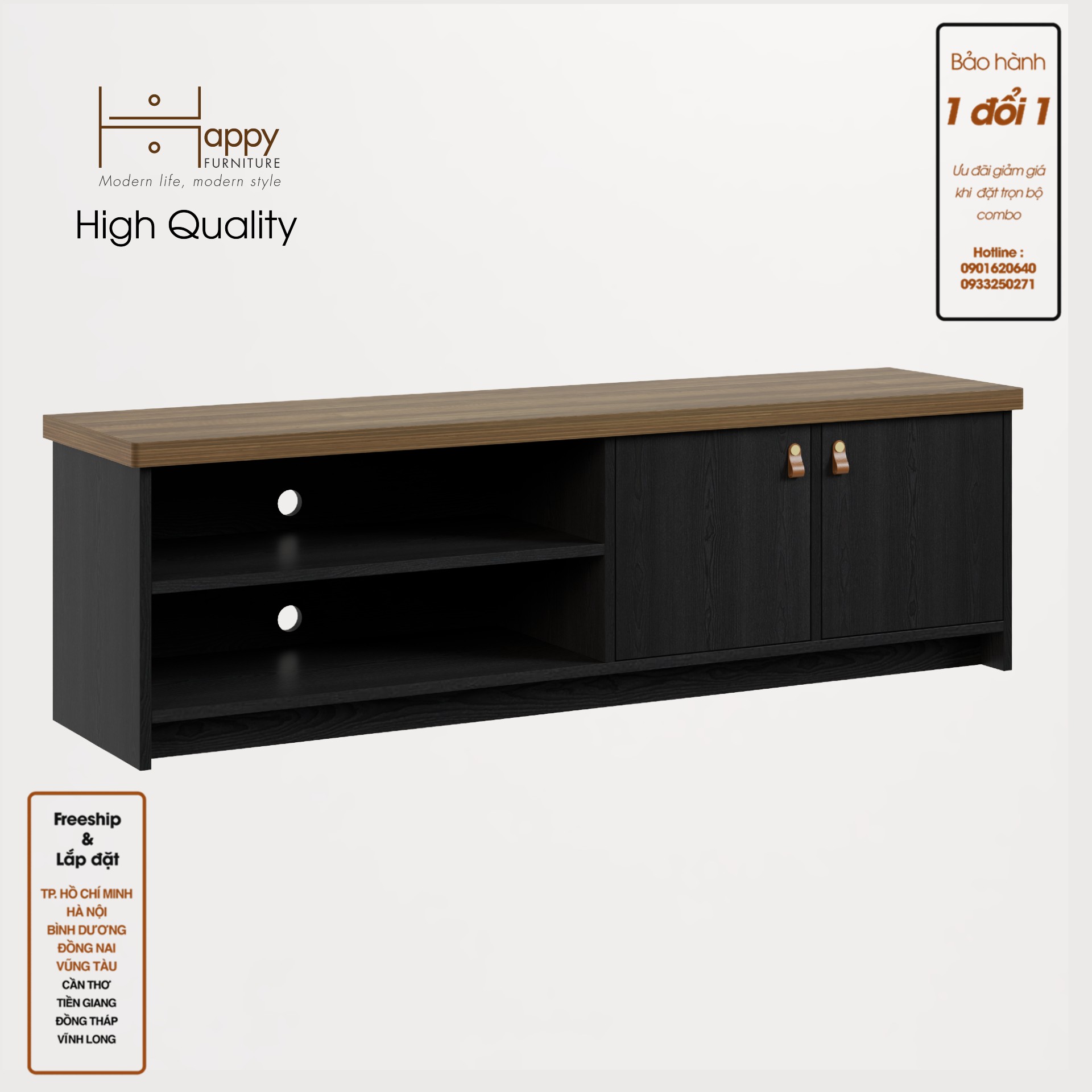 [Happy Home Furniture] NOMIA, Kệ Tivi 4 ngăn, 150cm x 38cm x 45cm ( DxRxC) , KTV_009