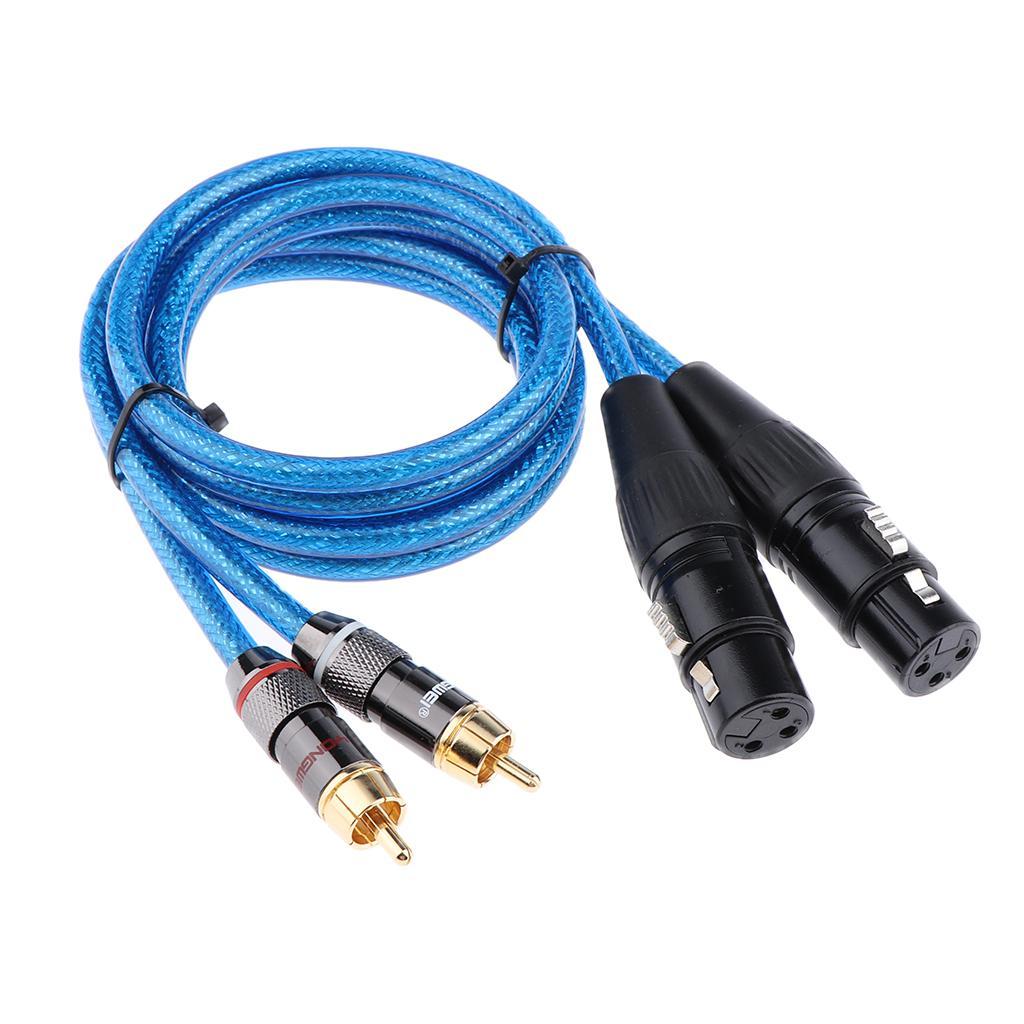 Dual Female XLR to RCA Cable, Heavy Duty 2 XLR Female to 2 RCA Male HIFI Stereo