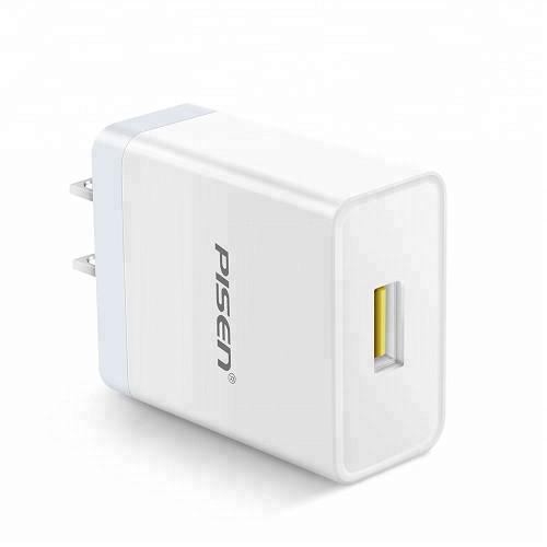 Sạc PISEN Quick USB Fast Wall Charger QC 18W - (TS-C092), Màu trắng - Hàng Chính Hãng