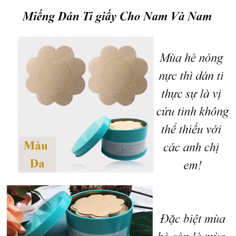 60 Miếng dán ngực, dán ti giấy hình hoa mai cao cấp full hộp sắt_hàng loại 1