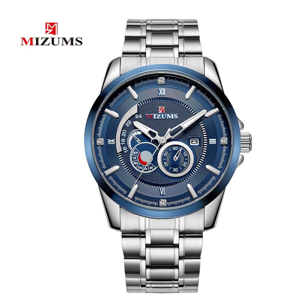 Đồng hồ đeo tay nam bằng thép không gỉ thạch anh chống thấm nước MIZUMS