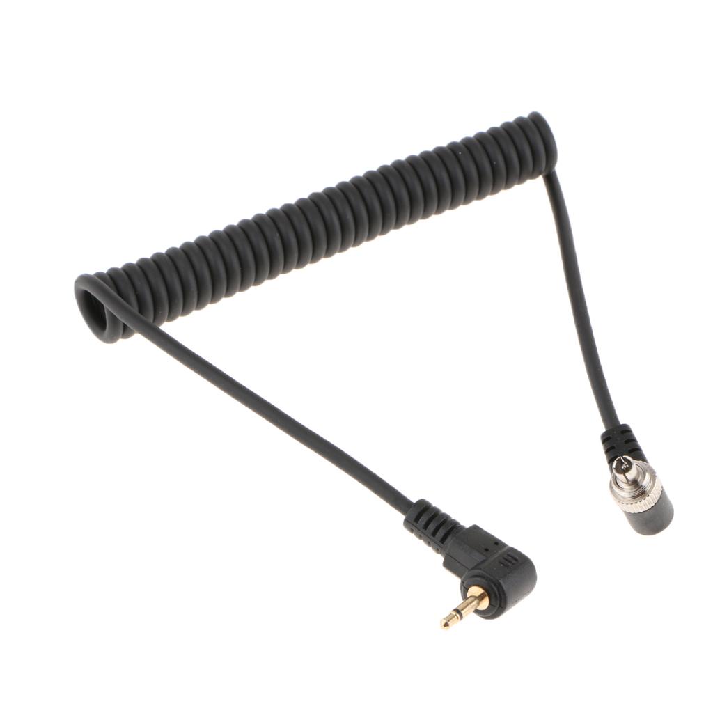 Phép Màu Sáng 2.5 Mm Đến Nam Flash Đồng Bộ PC Cáp Dây Có Vít Khóa Cho Canon Máy Ảnh SLR-Đen
