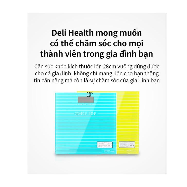 Cân sức khỏe điện tử Deli - Xanh/ Vàng - 8880