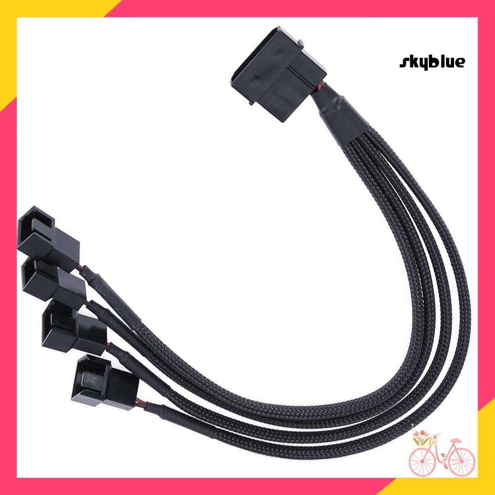 Dây cáp chia 4-Pin IDE sang 4 cổng 3-Pin dành cho quạt tản nhiệt máy tính