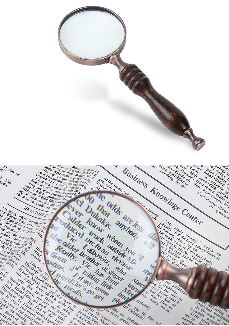 Kính lúp 10X72mm cầm tay bằng gỗ 99168