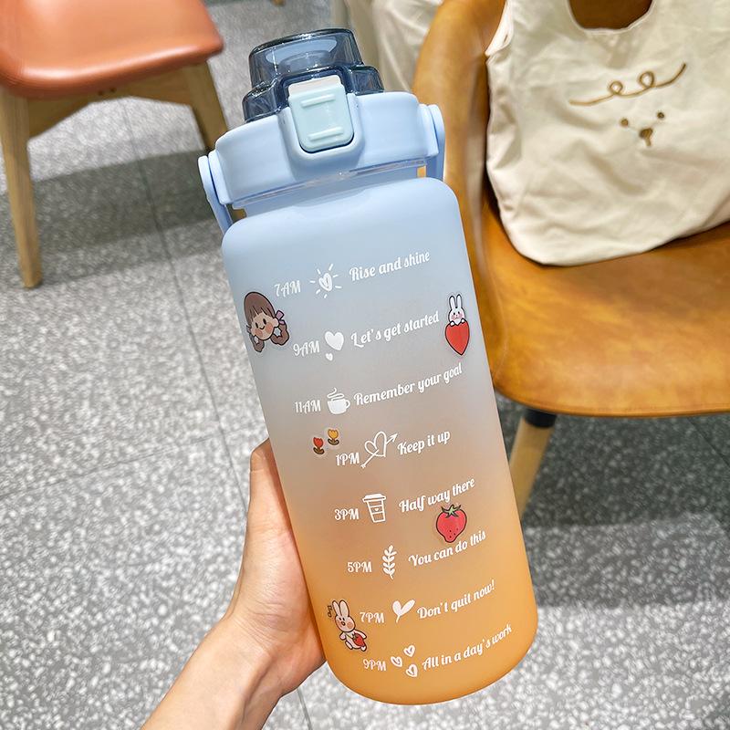 2L Lớn Bình Nước Dễ Thương Có Ống Hút Cho Bé Gái Thể Thao Nhiệt Drinkware Du Lịch Lsotherm Bình Kid Nước Uống Bầu Tập Gym cốc Nhựa