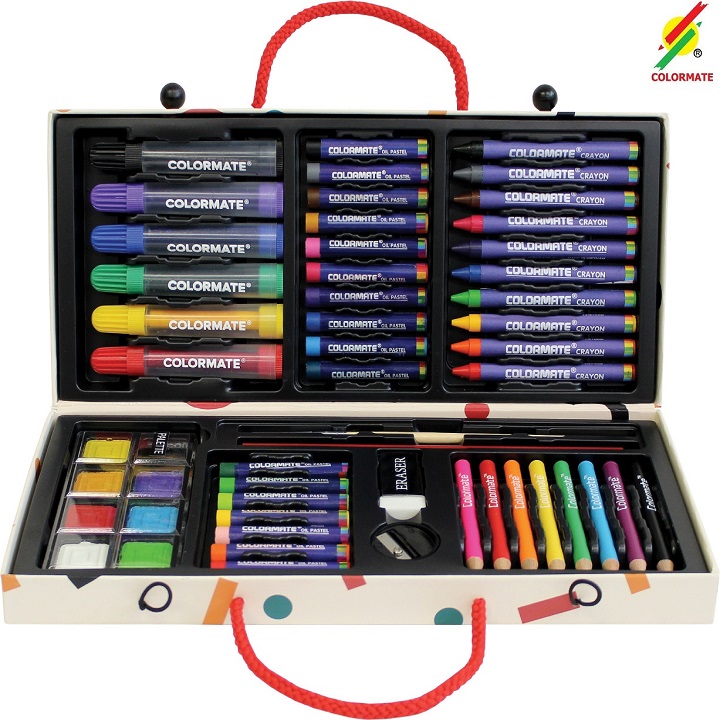 Bộ màu vẽ đa năng cho bé, set màu vẽ, art set, màu vẽ 55 chi tiết - COLORMATE