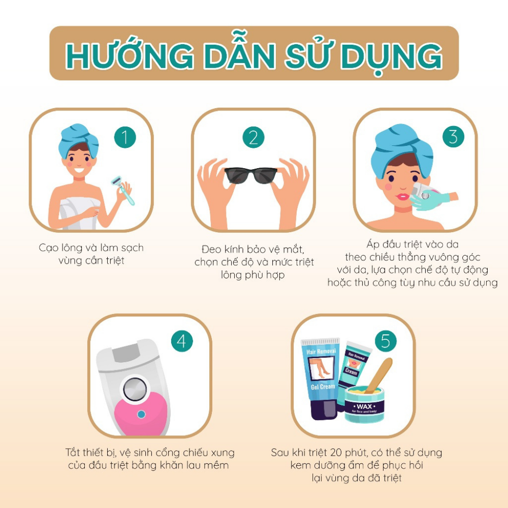Máy triệt lông băng lạnh VinBuy 5 cấp độ – Công nghệ IPL tiên tiến – 2 chế độ thủ công và tự động