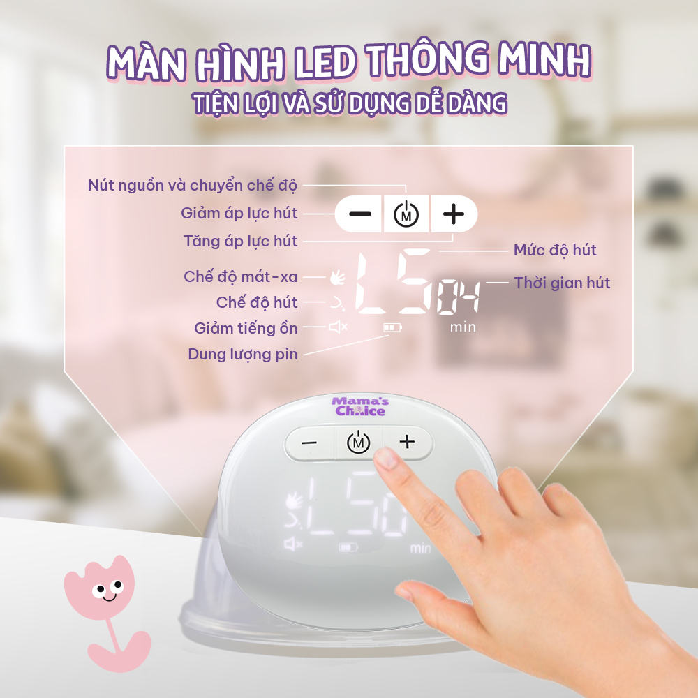 Máy Hút Sữa Không Dây Mama's Choice, Vắt Sữa Rảnh Tay Mọi Lúc Mọi Nơi, Pin Sạc Tiện Lợi, BH 1 Đổi 1 Mới 12 Tháng - 1 Máy