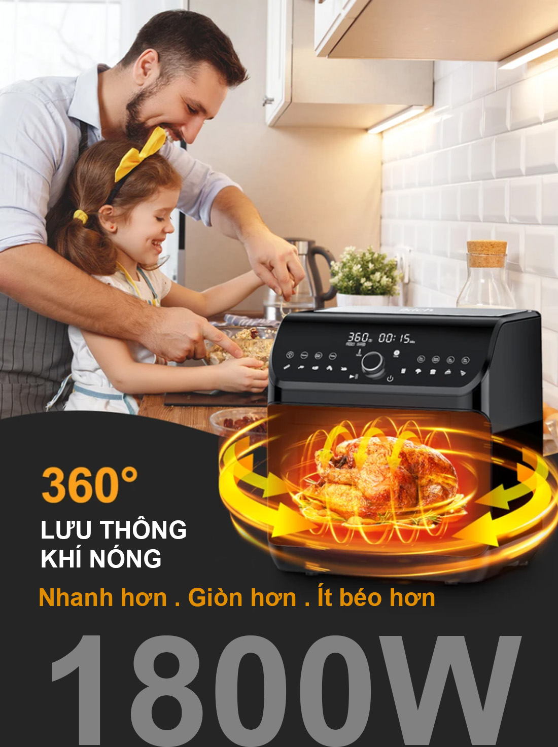 Nồi chiên không dầu Kalite KL-Q12 - HÀNG CHÍNH HÃNG