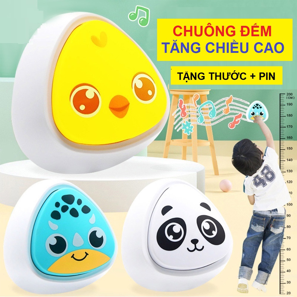 Chuông bấm tăng chiều cao đồ chơi vận động bật nhảy cho bé có đếm số tiếng anh tặng kèm thước và pin