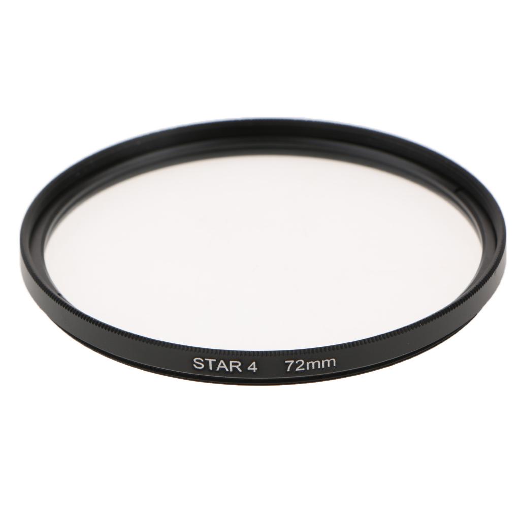 Optics 72mm 4 Point Star Special Effect Camera Cadorders Lens Filter Black