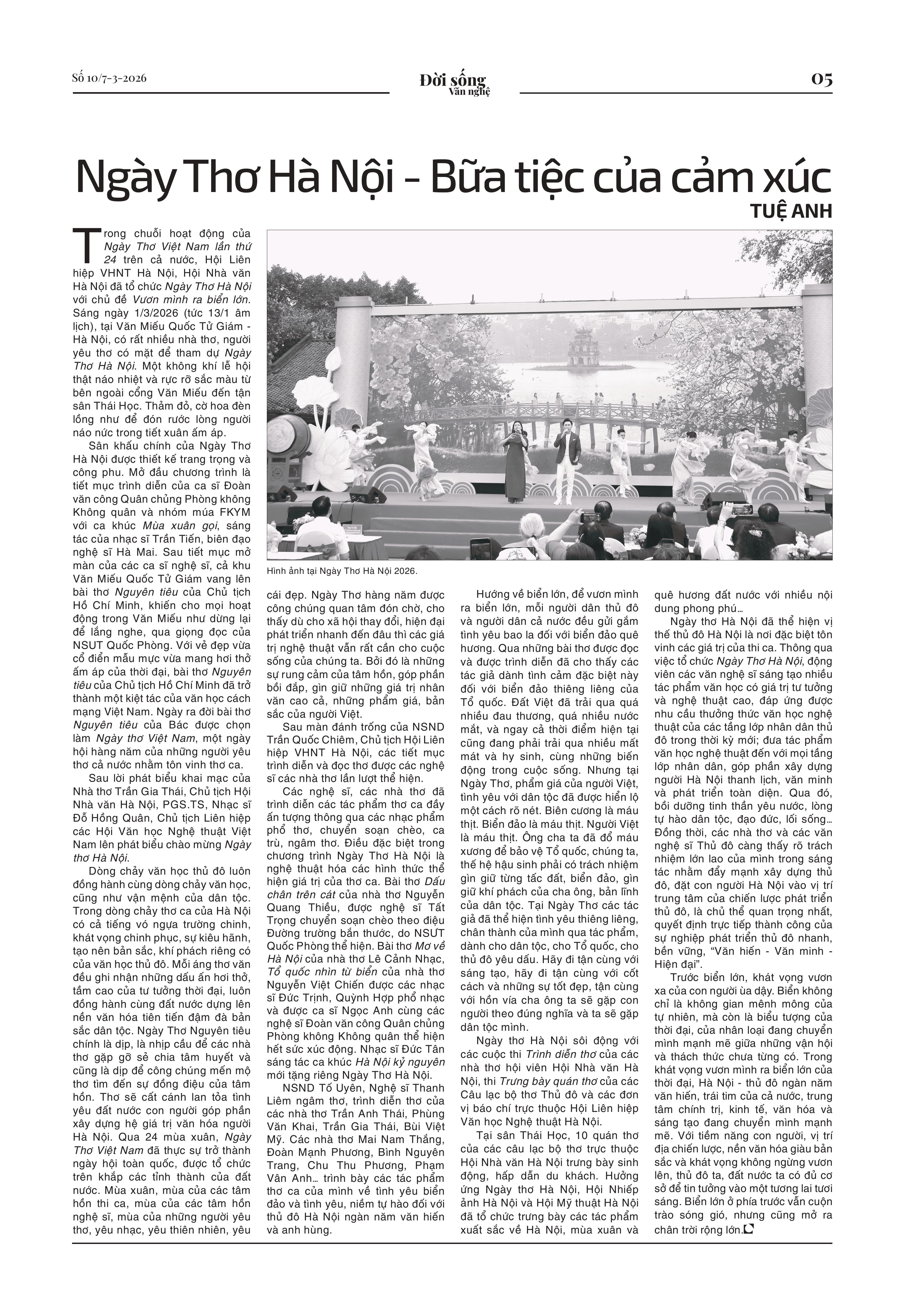 BÁO VĂN NGHỆ – Số 10 – Ra ngày 7/3/2026 Năm thứ 79