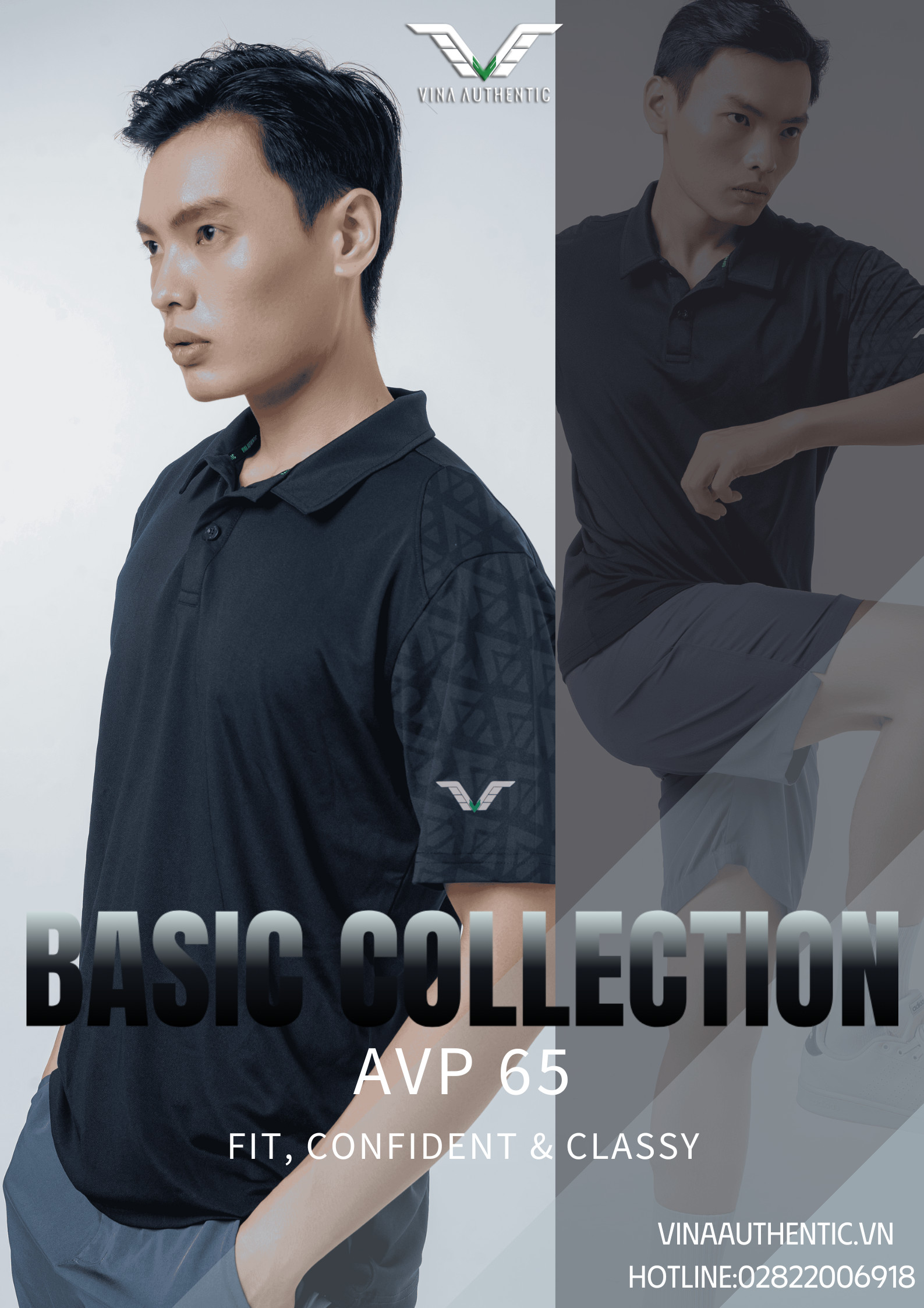 Áo thun polo cá sấu Nam AVP65 đơn giản, thanh lịch, ứng dụng cao trong các hoạt động thường ngày, thể thao