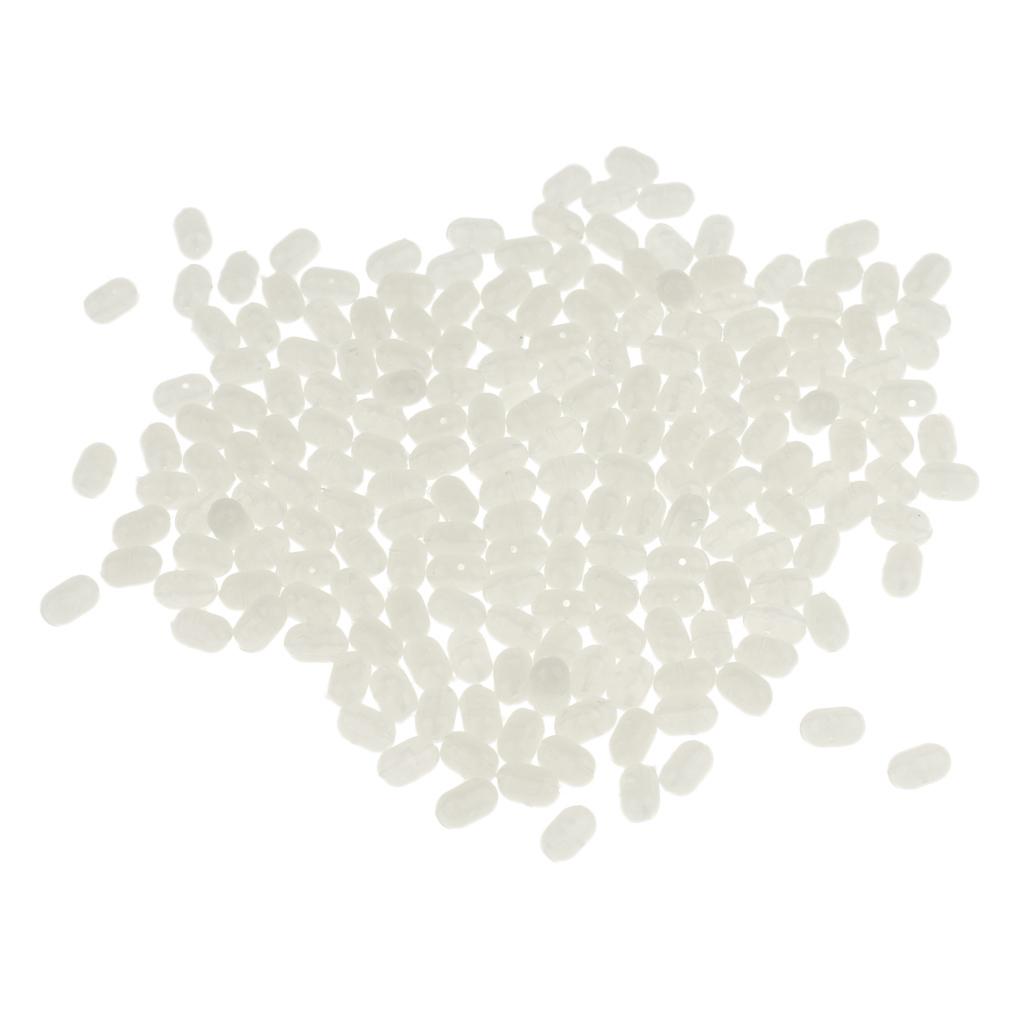 200x Transparent Oval Fishing Beads Fishing Stop Beads Fishing Hard Lure