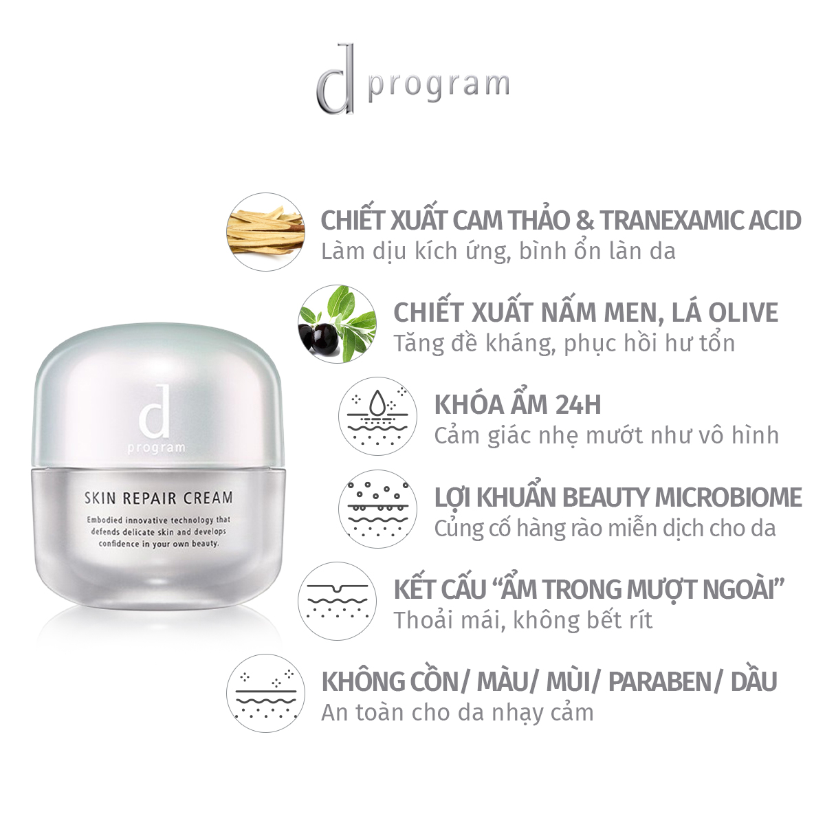 Kem dưỡng phục hồi da d Program Skin Repair cream 45g